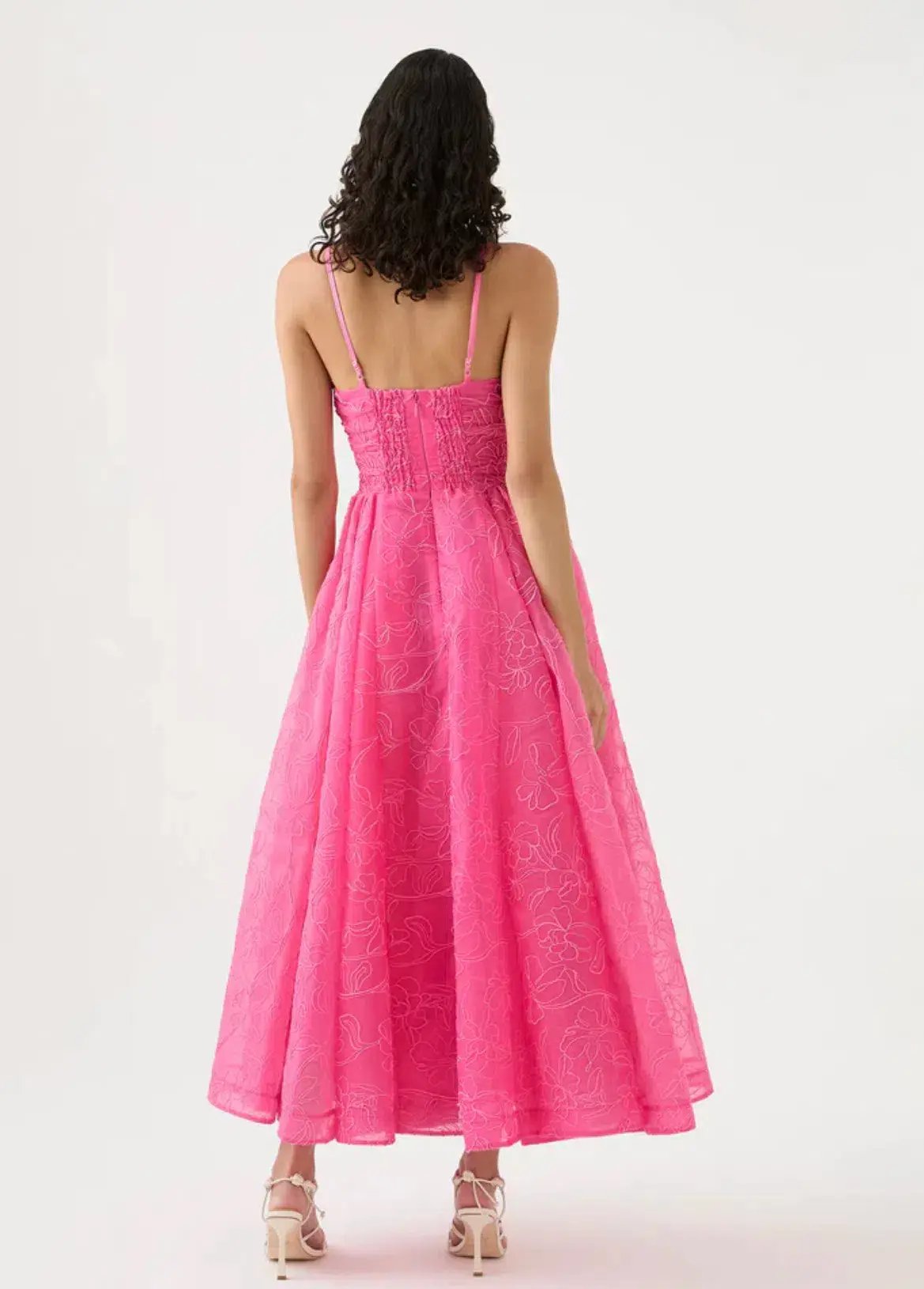Aje Evangeline Cornelli Maxi Dress Pink Size 8 photo 5