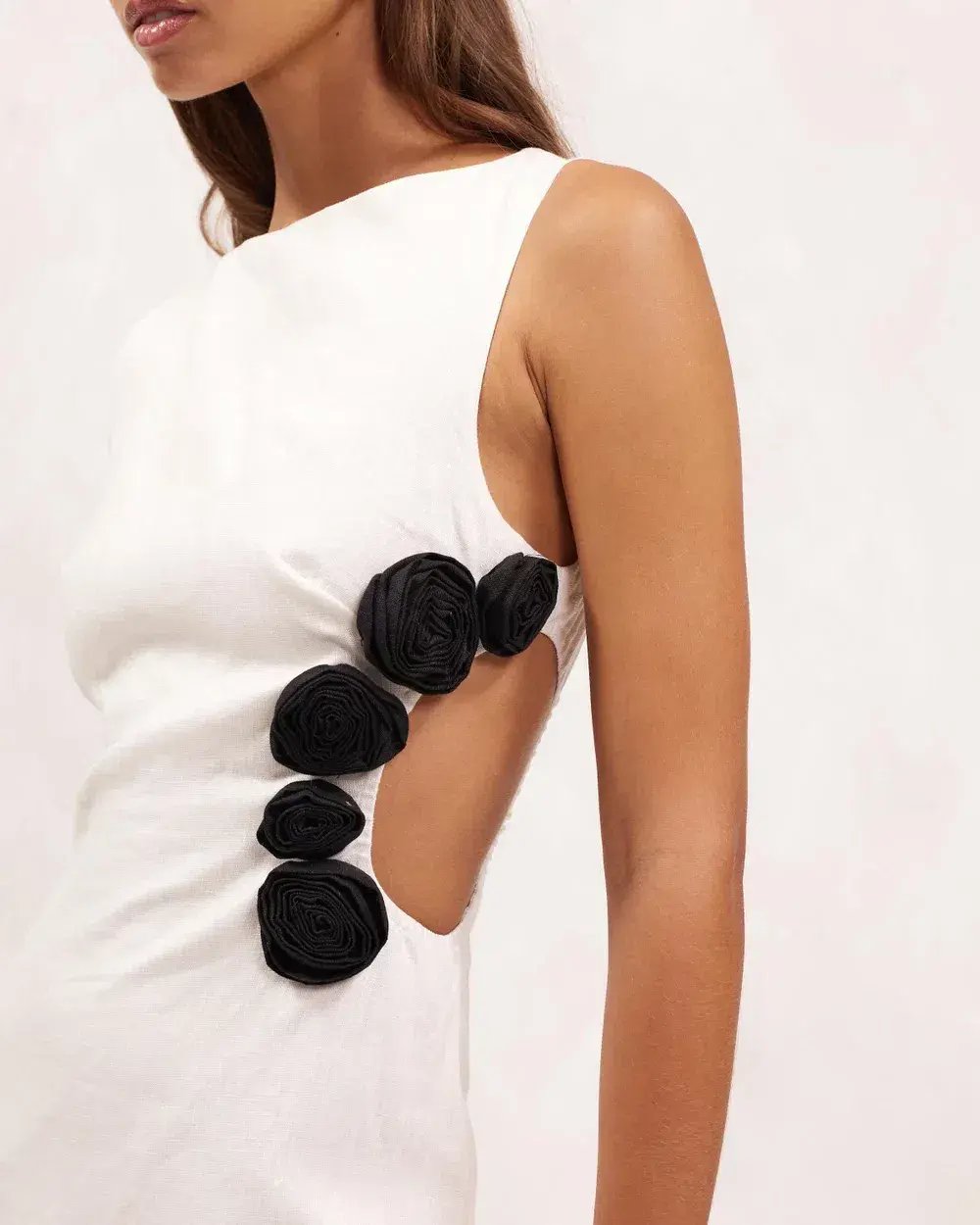 Aere Premium Rosette Midi Dress White Size AU 8 photo 2