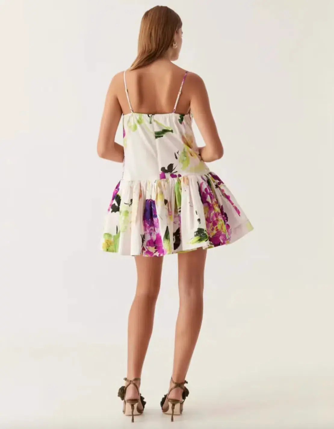 Aje Willow Sweetheart Mini Dress Floral Wild Hydrangea Size 8 photo 4