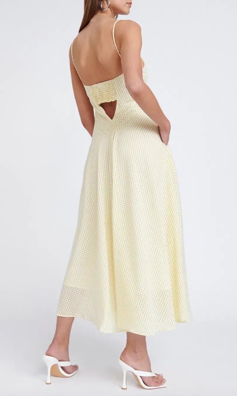 By Johnny Romy Check Dress Yellow Size 6 photo 3