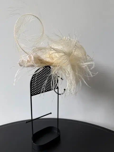 Morgan and Taylor Delicate Feather Fascinator Cream photo 3