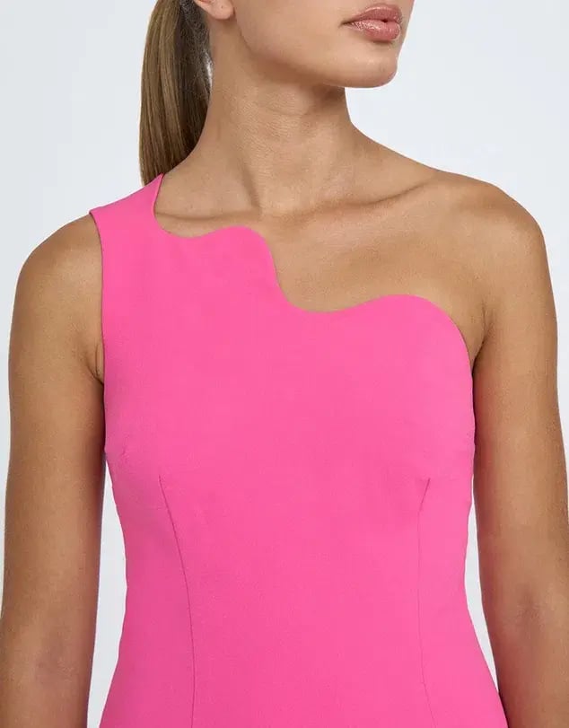 By Johnny Wave One Shoulder Mini Dress Pink Size AU 12 photo 3