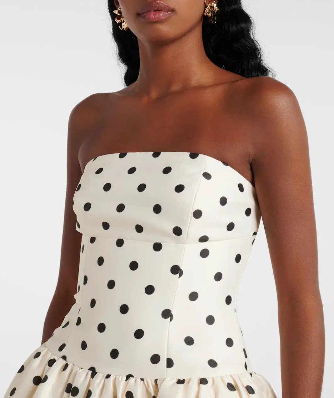 Self Portrait Polka-dot Taffetta Corset Dress Size 12 photo 4