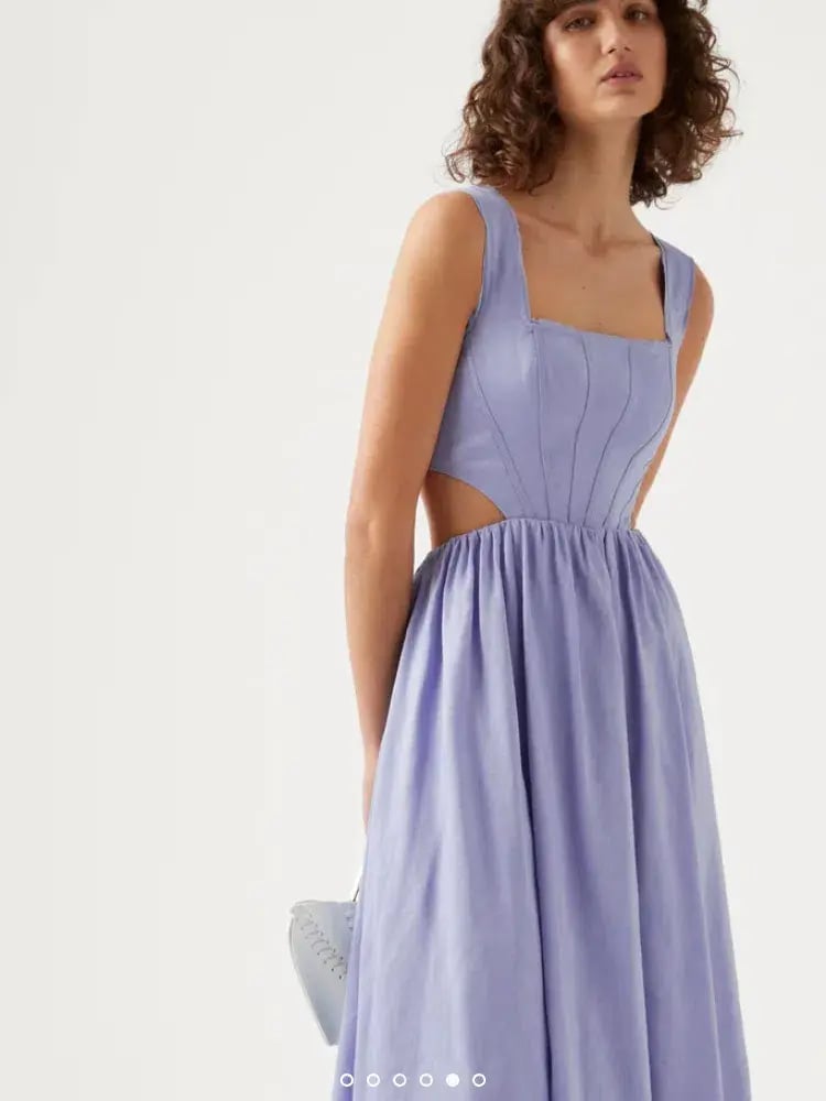Aje Virginie Cut Out Midi Dress Purple Size 12 / L photo 2