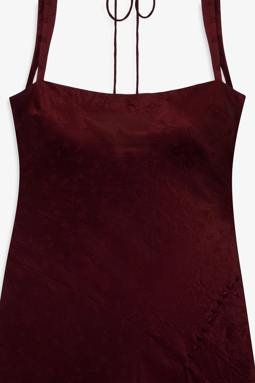 For Love and Lemons Carla Jacquard Dress - Burgundy photo 2