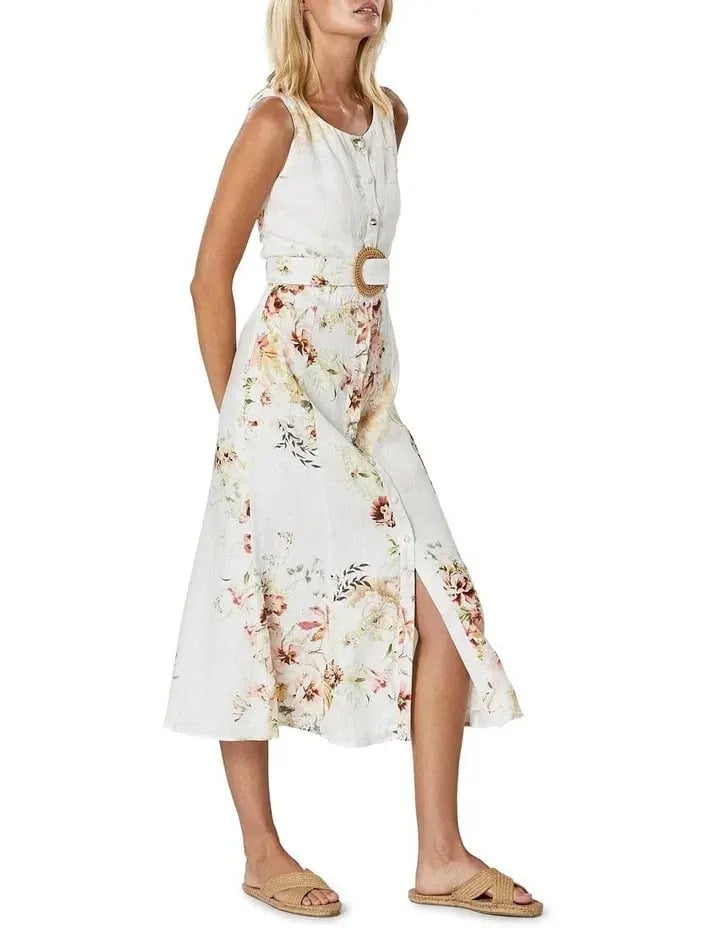 Winona Delphiniums Button Midi Dress Floral Size 6 photo 2