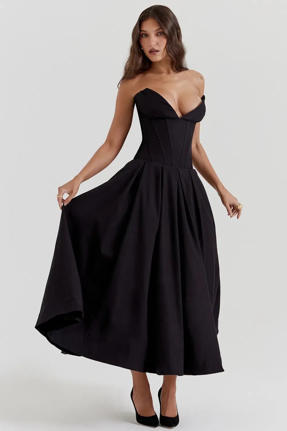 House Of CB Lady Strapless Midi Dress Black Size S / AU 8 photo 6
