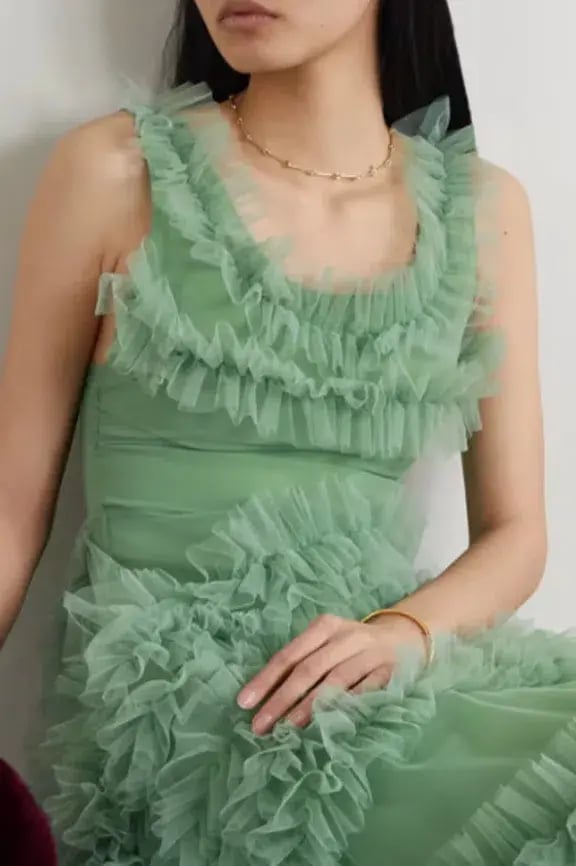 Molly Goddard Mertyl Tiered Ruffled Tulle Midi Dress Size 12 photo 7