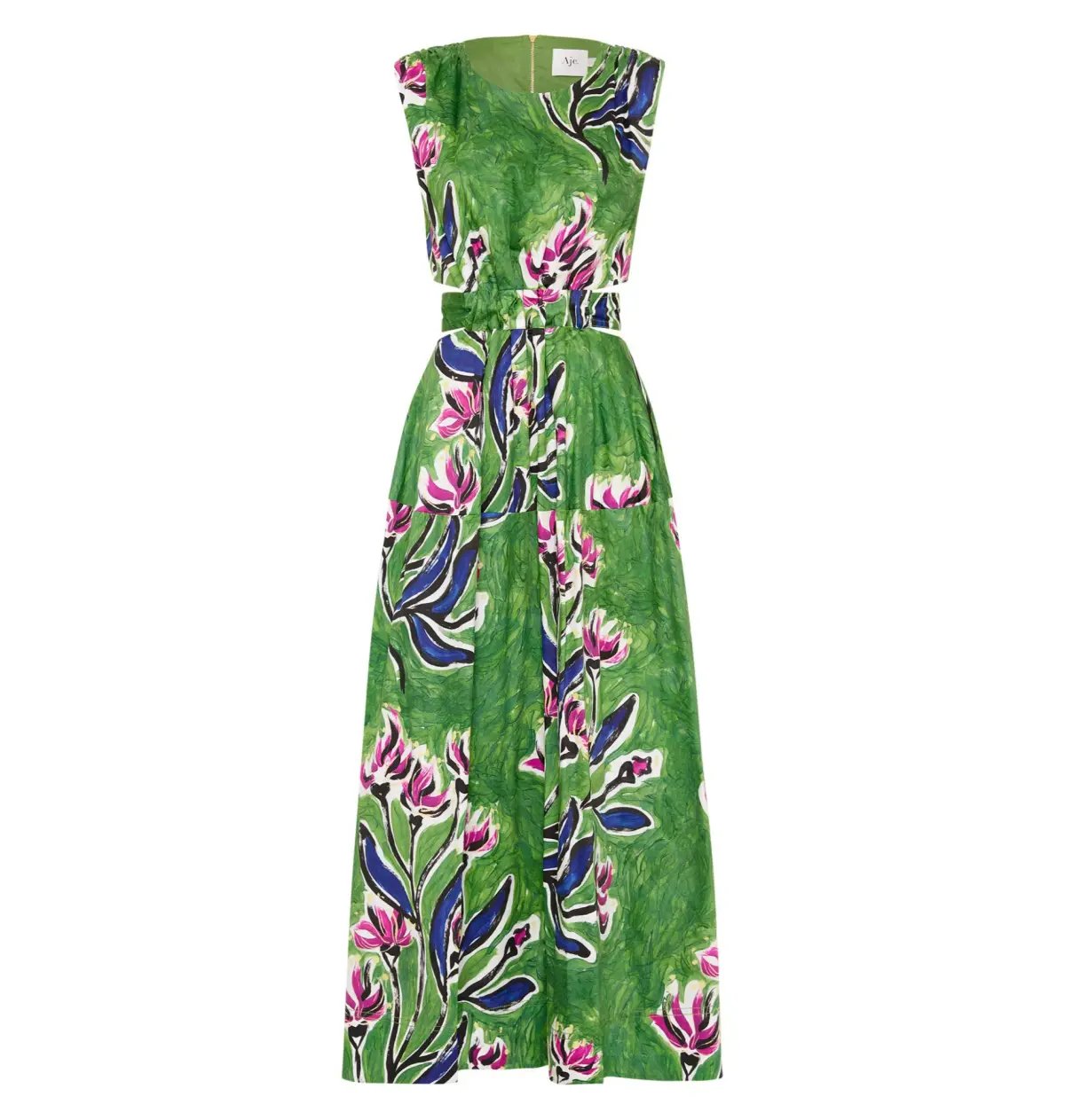 Aje Zorina Tie Midi Dress Native Gumnut Floral Size AU 16 photo 4