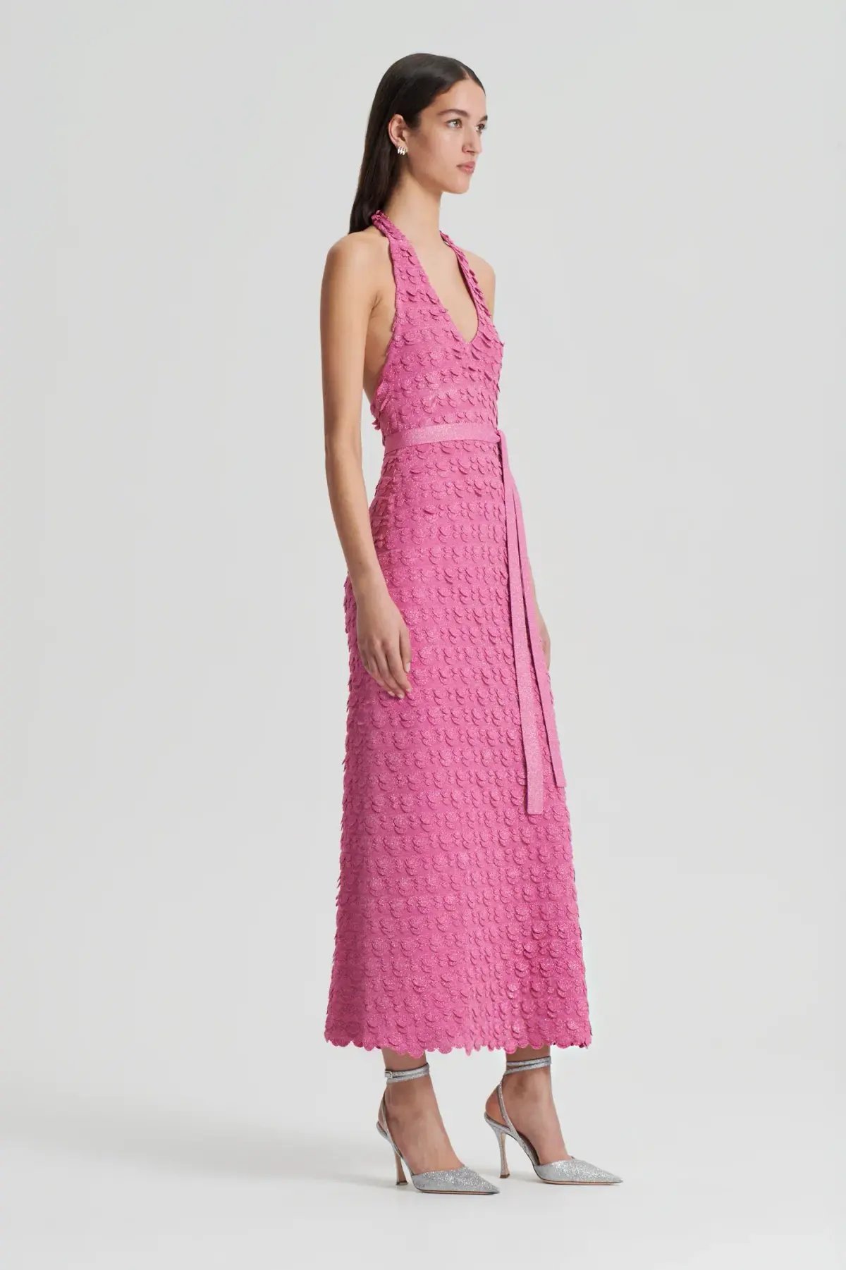 Scanlan Theodore Sparkle Halter Dress Pink Size 8 photo 2