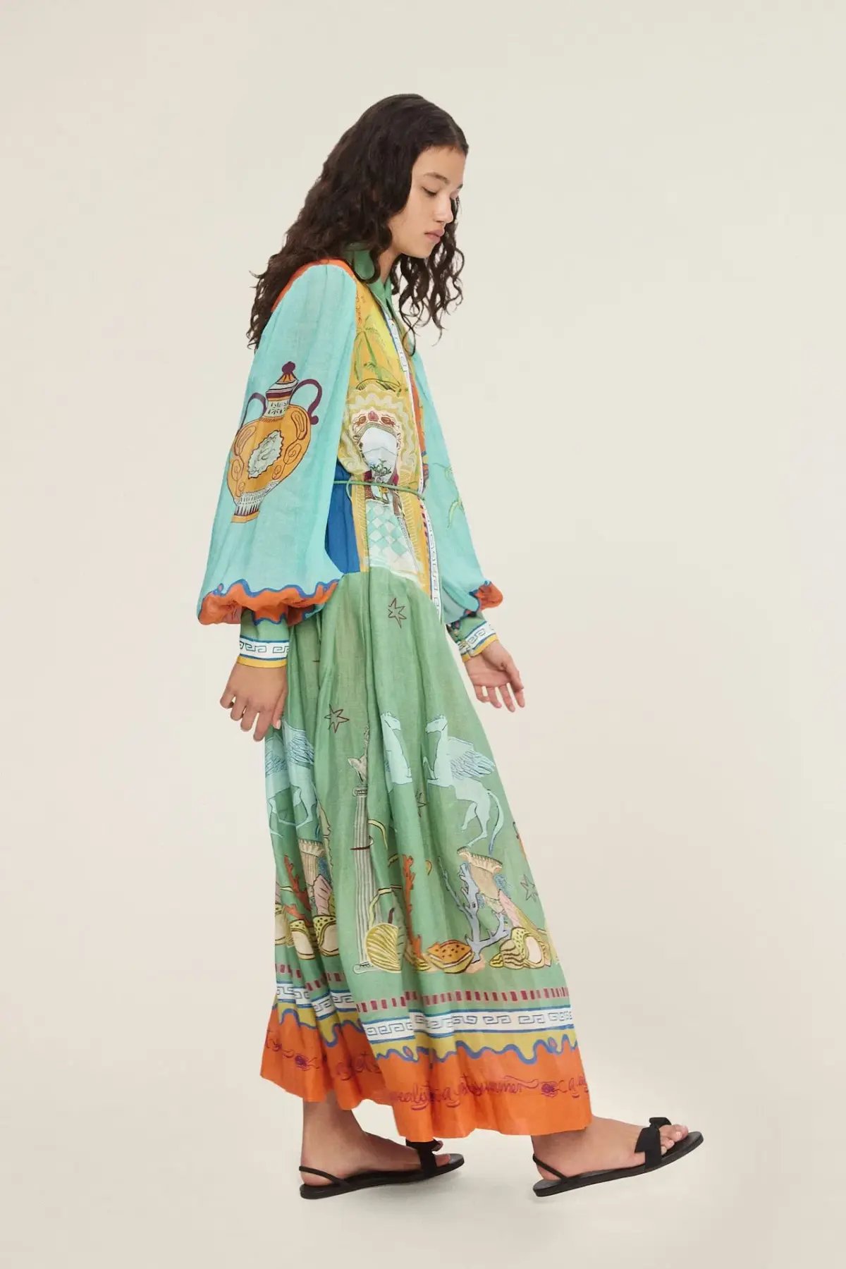Alemais Surrealist Summer Ramie Shirtdress Multi Size 10 photo 4