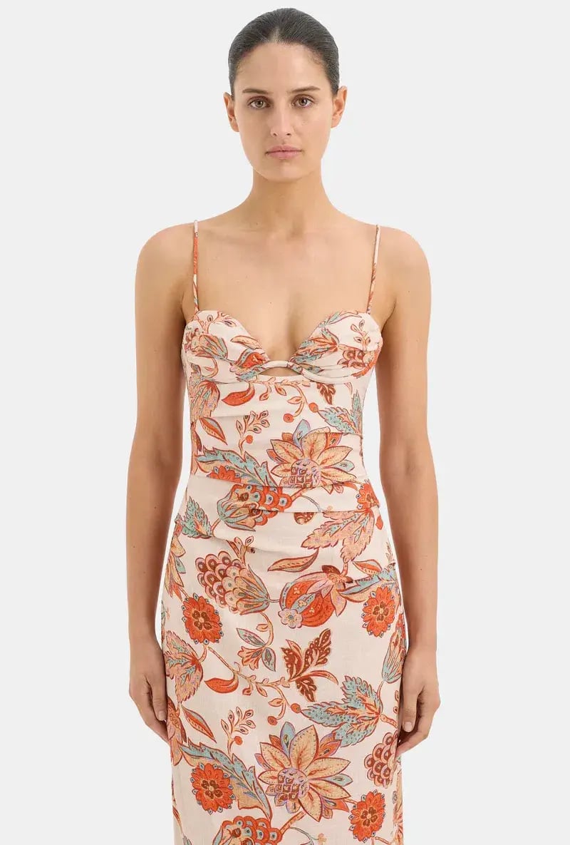 Sir The Label Noemi Balconette Midi Dress Floral Size 1/Au 8 photo 4