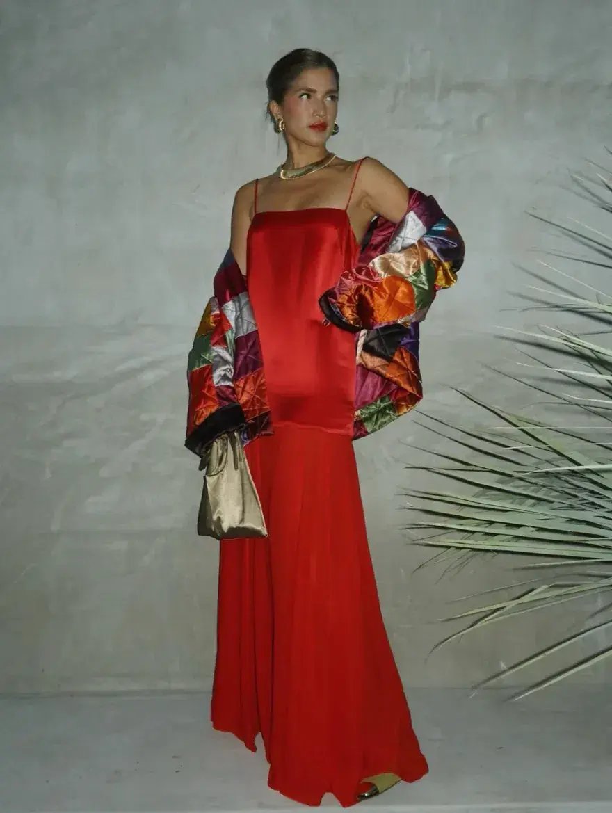Shona Joy Moraya Dropped Waist Maxi Dress Chili Size AU 12 photo 4