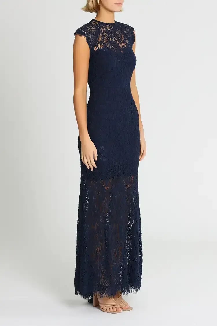 Elle Zeitoune Demi Gown in Navy Size 12 photo 2
