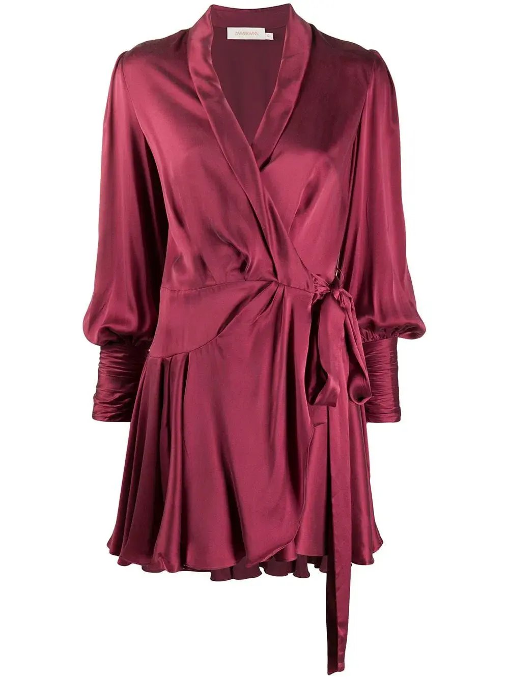 Zimmermann Silk Wrap Mini Dress Burgundy Size 0P / AU 6 photo 3