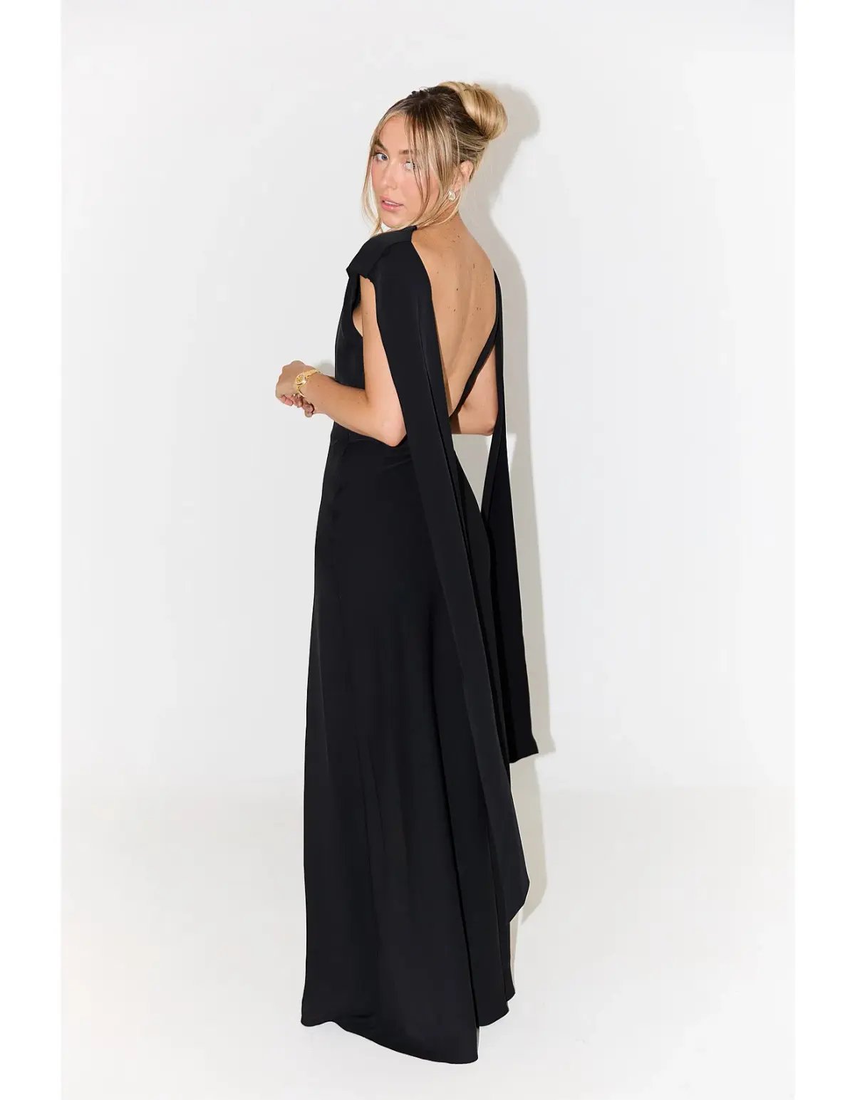 Odd Muse The Ultimate Muse Drape Maxi Dress Black Size 8 photo 3