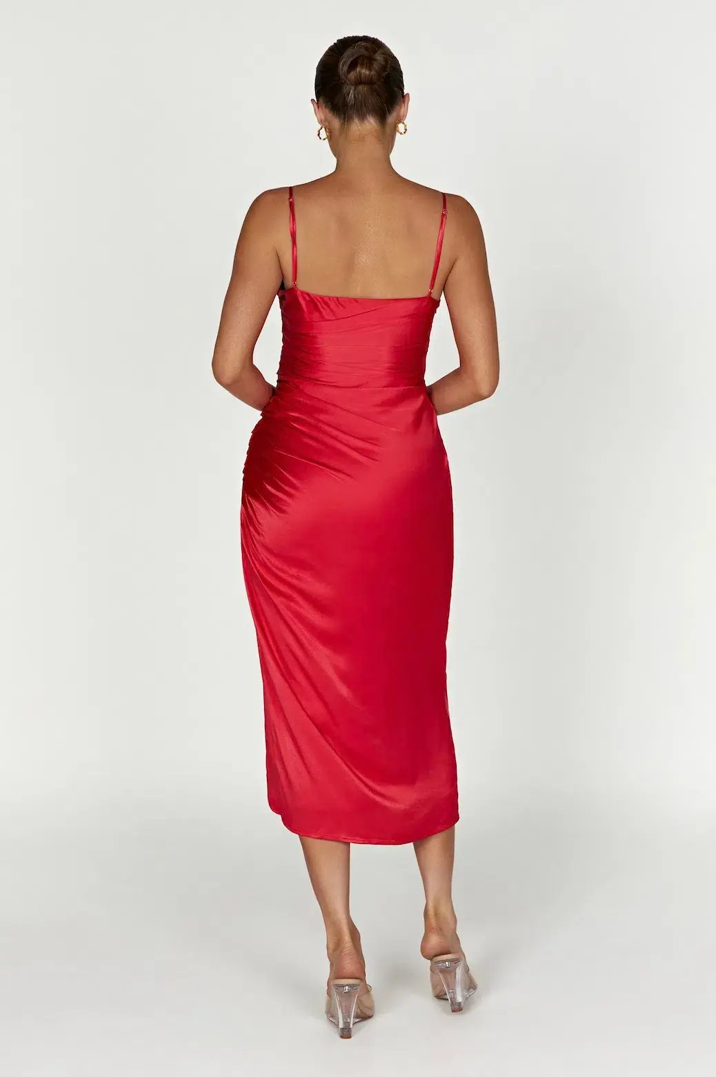 Meshki Claudette Midi Dress Red Size 8 photo 3