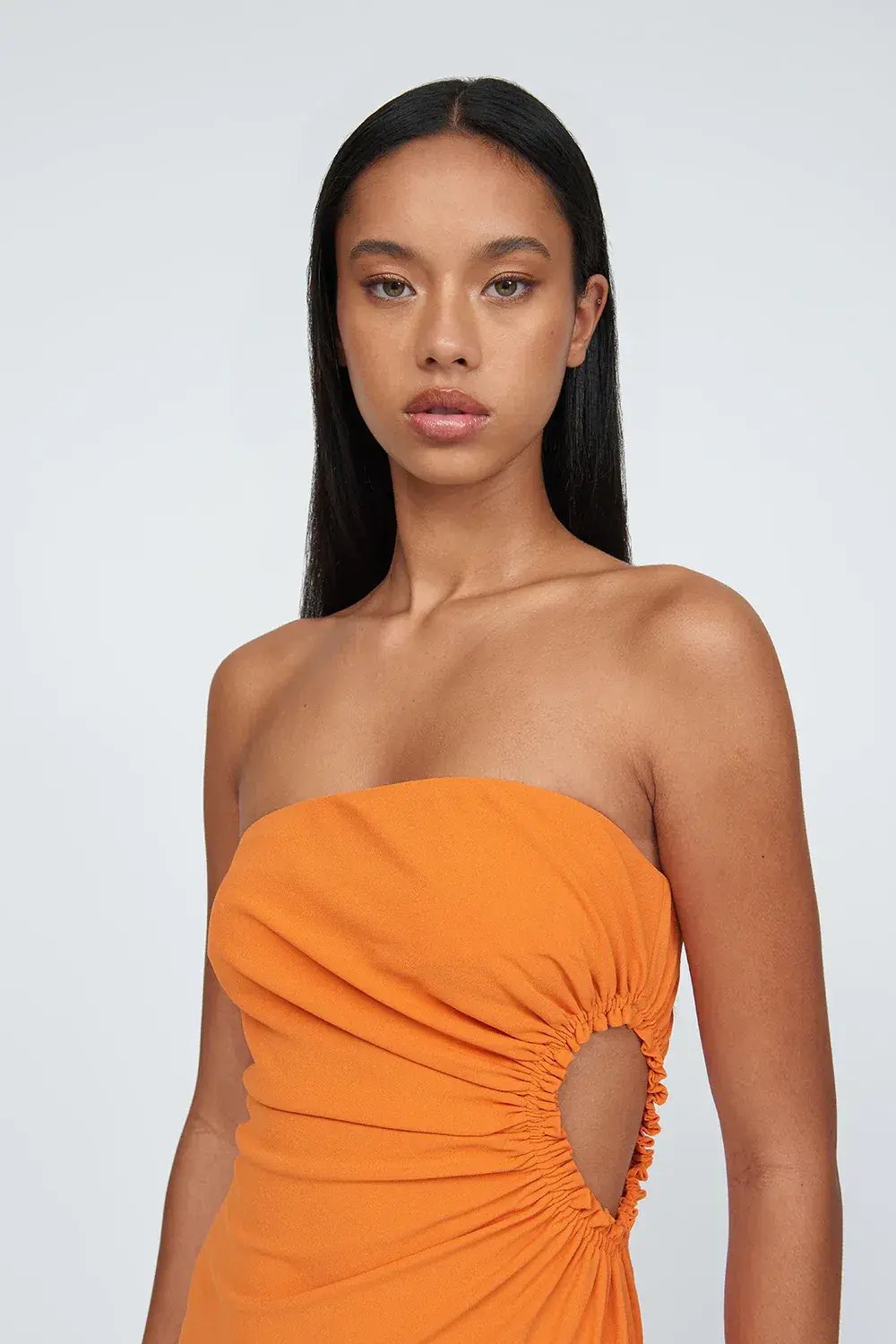 By Johnny Selena Strapless Dress in Mandarin Size 12 photo 5