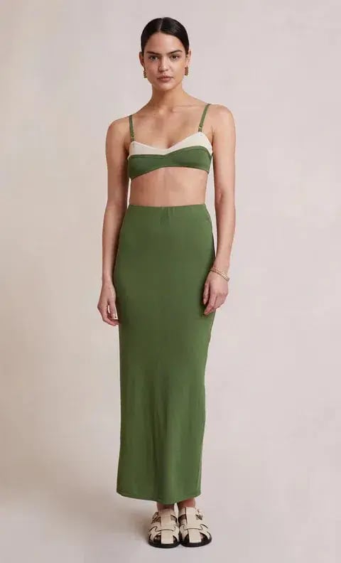 Bec & Bridge Miranda Knit Top and Skirt Set Olive Size 12 photo 3