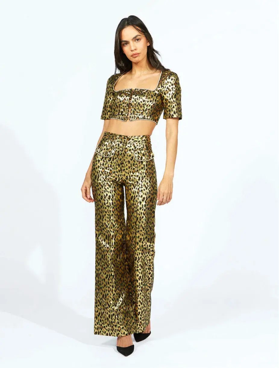 Alice McCall The Night Cat Pant Gold Size AU 6 photo 2