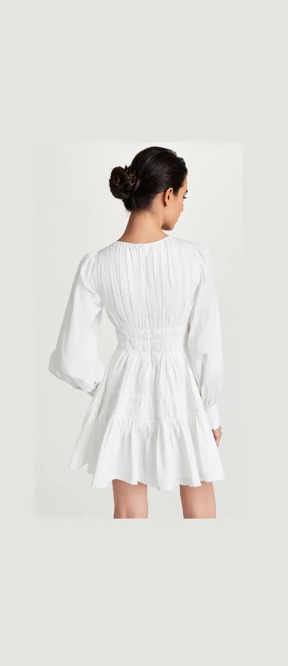 Aje Fallingwater Gathered Mini Dress White Size 12 photo 2
