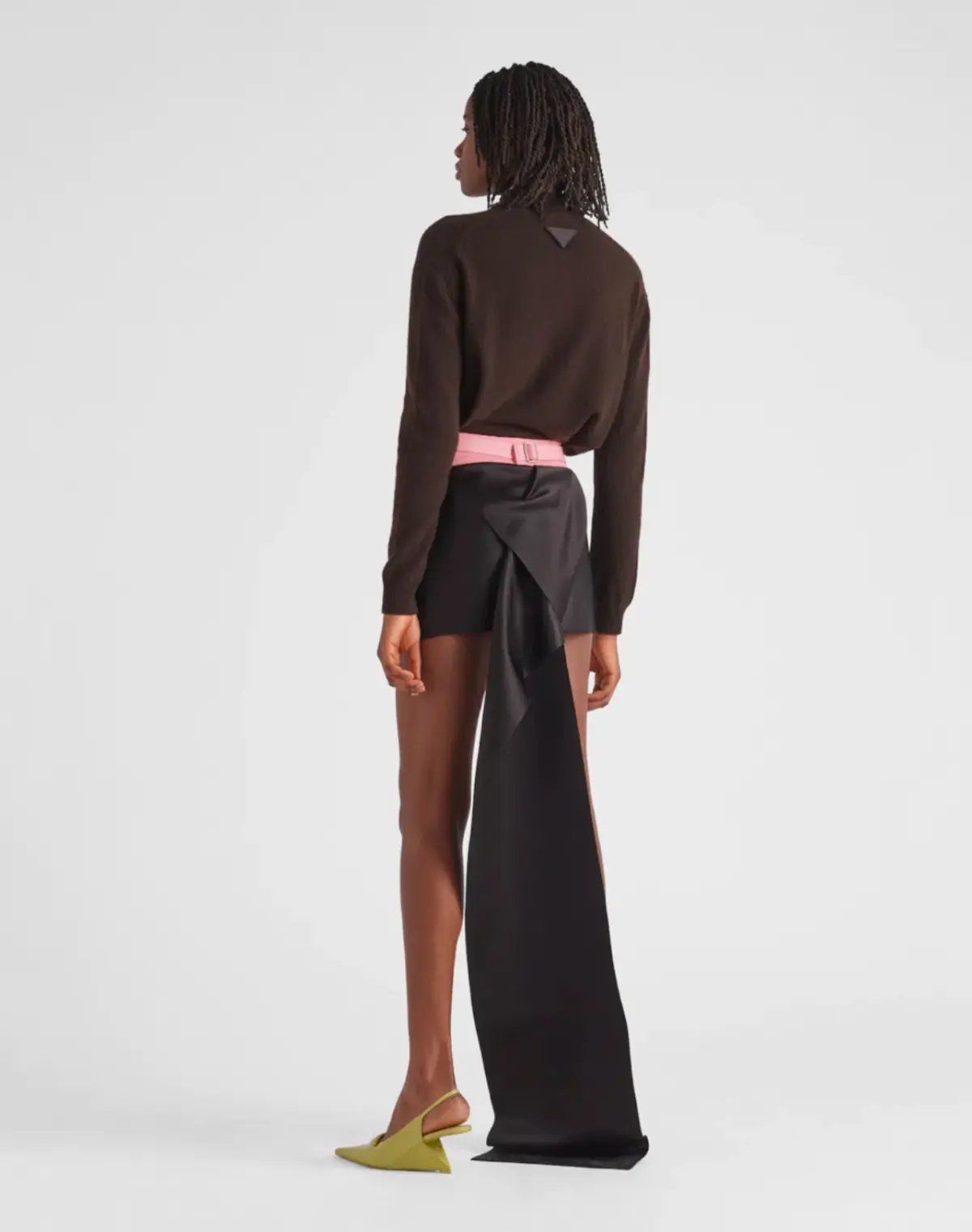 Prada Double Satin Mini Skirt Black Size 36/AU 8 photo 2