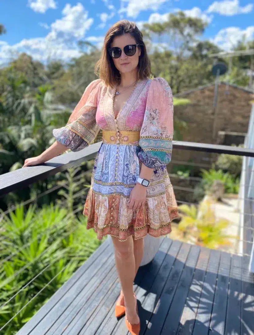 Zimmermann Anneke Lantern Mini Dress Print  AU12 photo 3