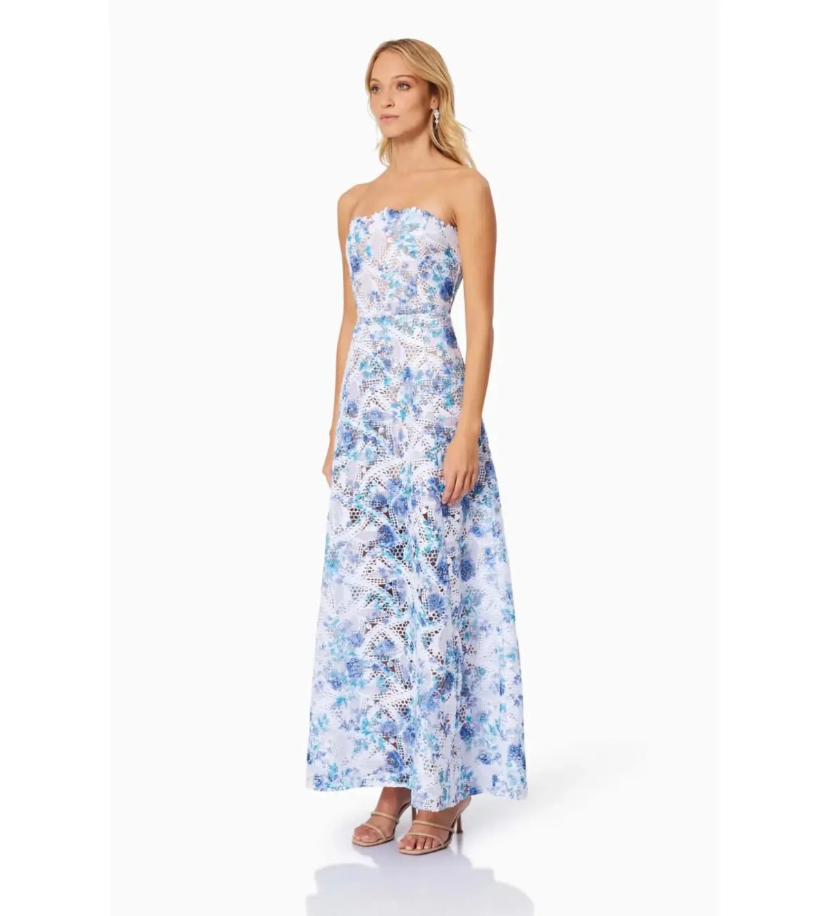 Elliatt Savannah Fitted Strapless Maxi Dress Multi Floral Size M/AU 10 photo 2