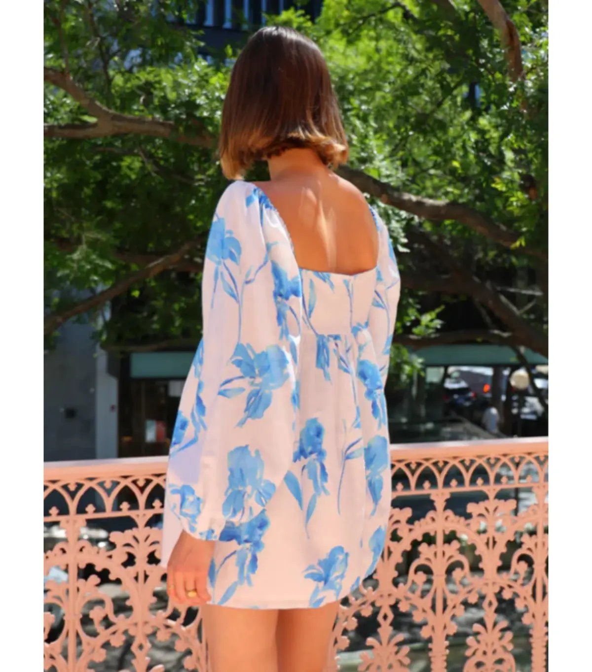 Issy Sweetheart Babydoll Dress in Blue Floral Print Size AU 14 photo 3