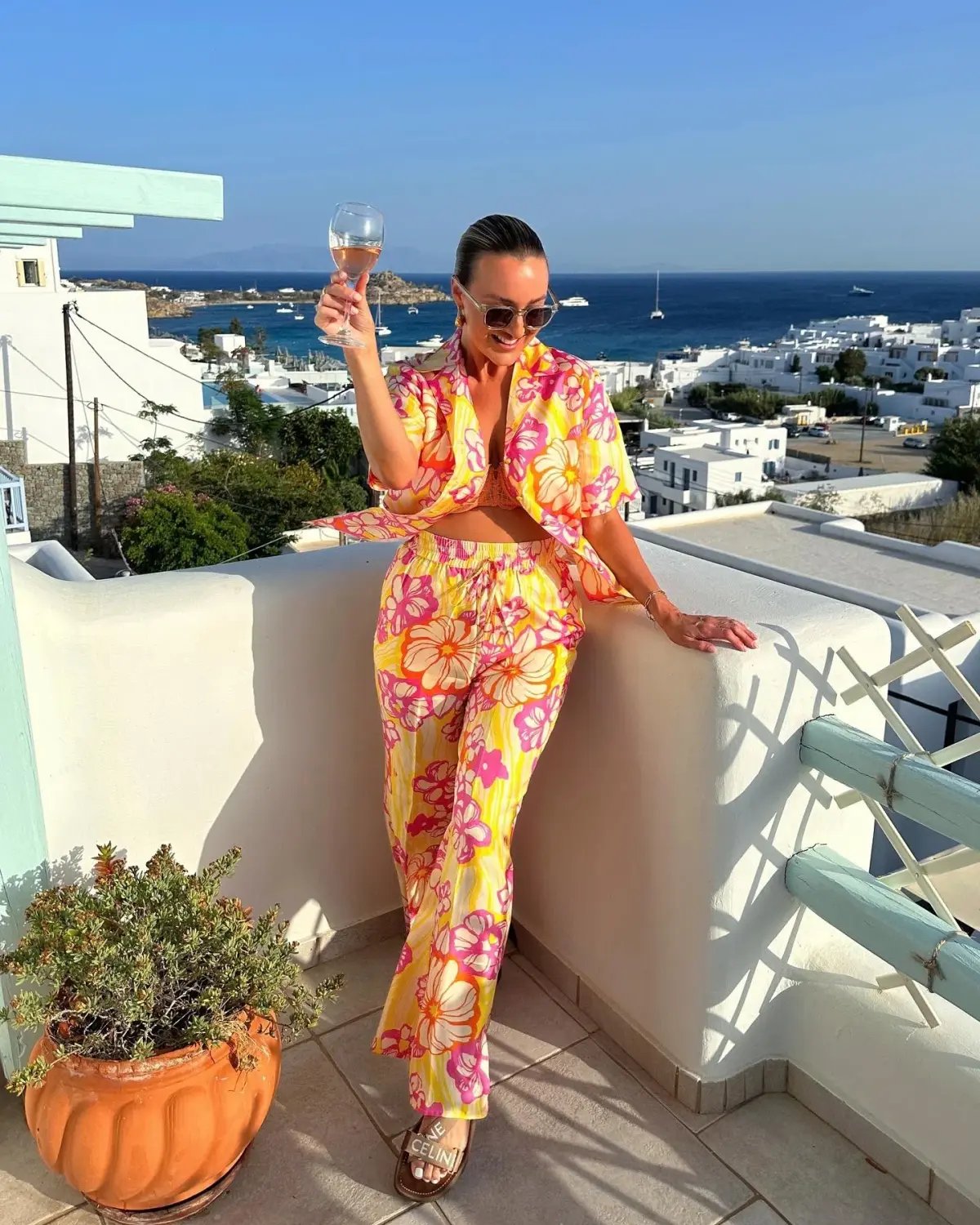 Alemais Fenella Silk-Twill Shirt and Pant Set Floral Size 8 photo 2