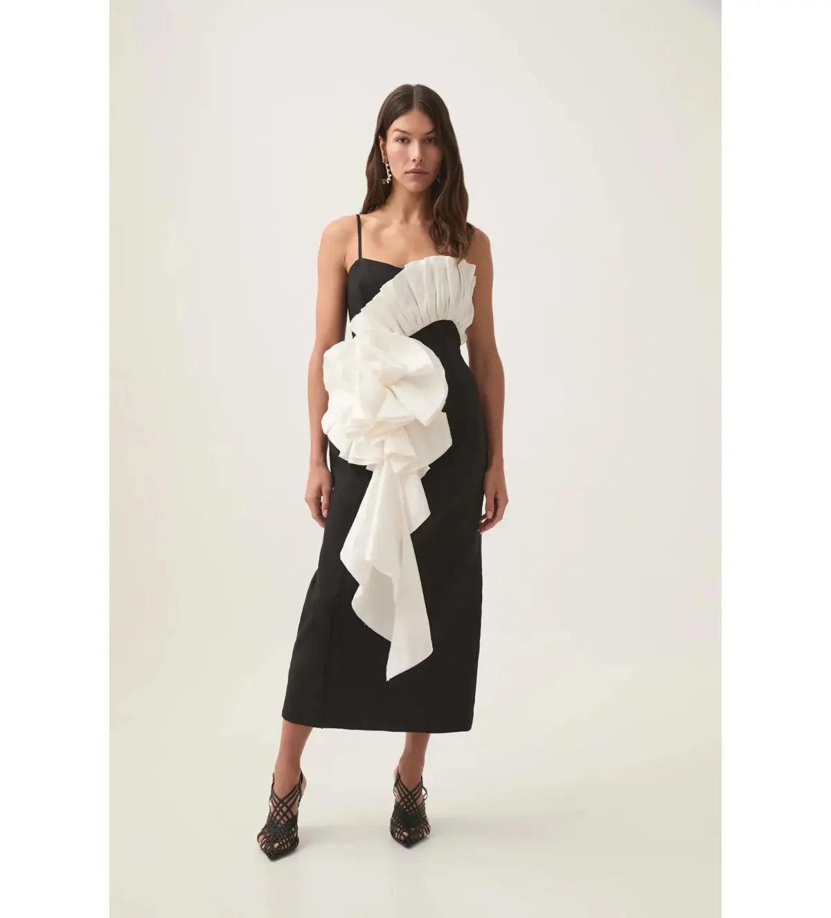 Aje Parallels Spiral Midi Dress Black Size 10 photo 2