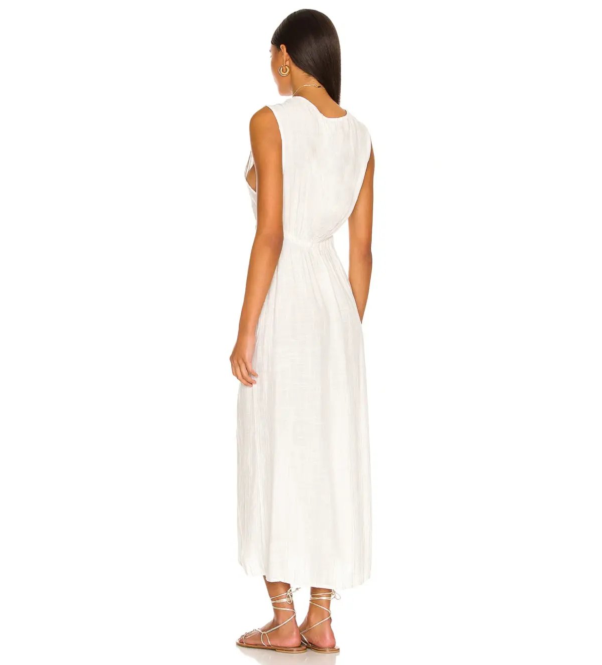 L SPACE Down The Line Cover Up Cream Size 8 photo 2