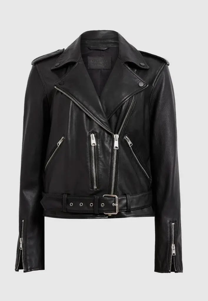 AllSaints Balfern Leather Biker Jacket Black Size AU 8 photo 7