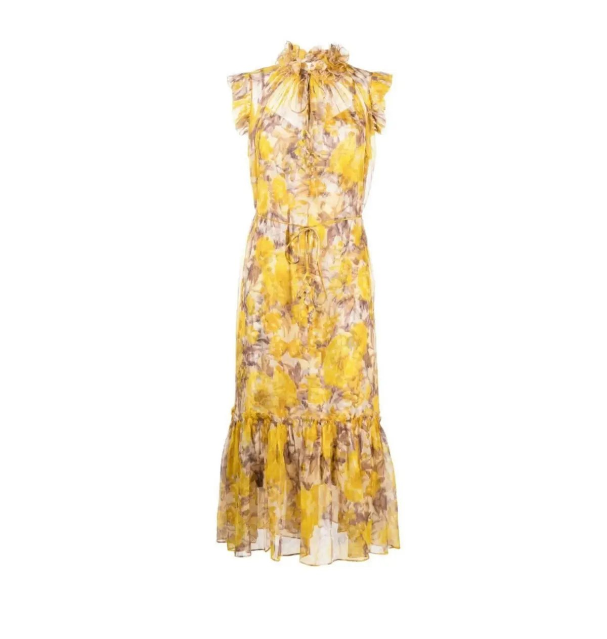 Zimmermann High Tide Flutter Dress Yellow Size 1 / AU 10 photo 3