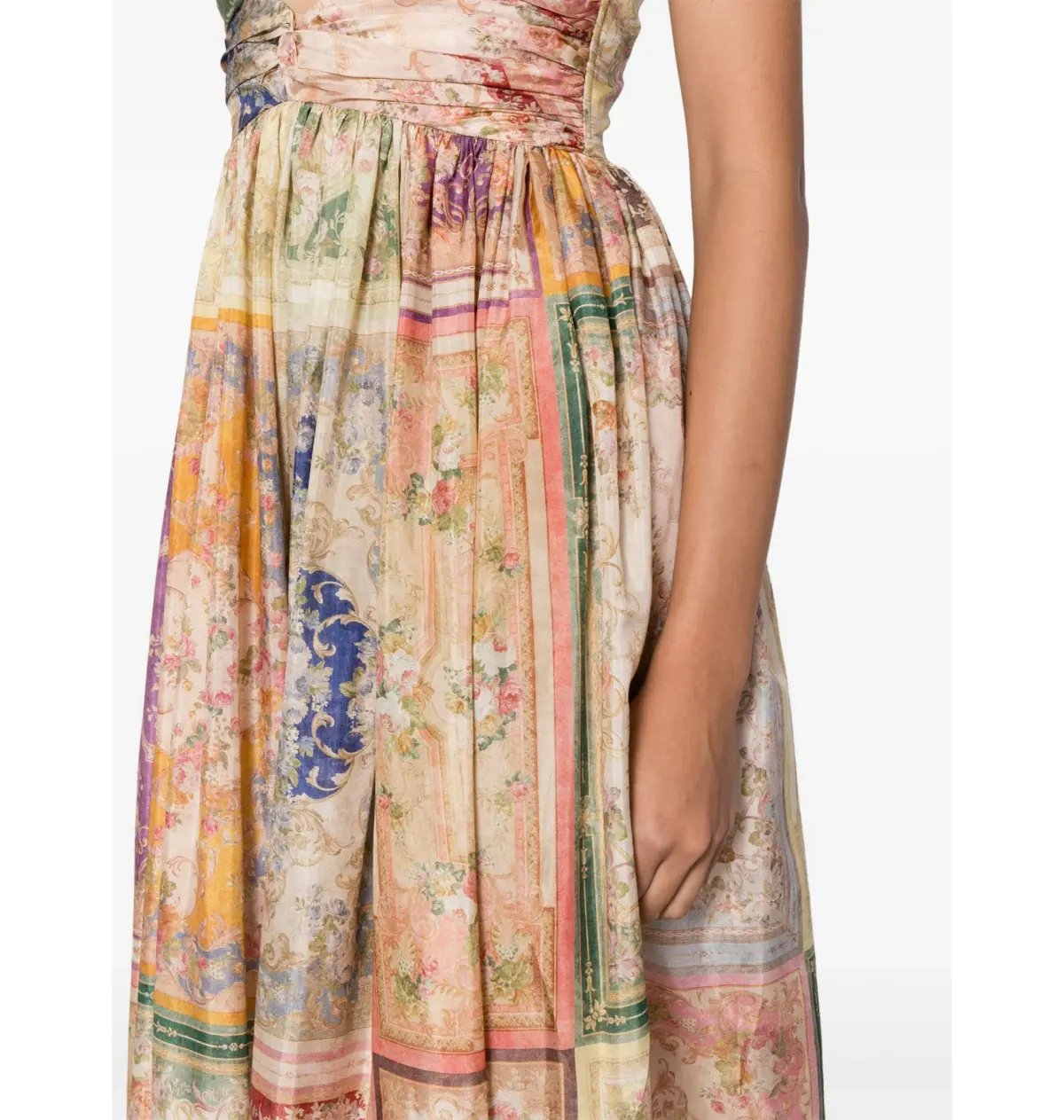 Zimmermann August Tie front Midi Dress  in Patch Floral Size 3 / AU 14 photo 4