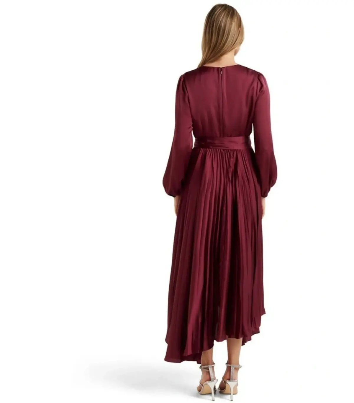 Forever New Ellery Pleated Wrap Midi Dress in Blackcurrant Size AU 6 photo 2