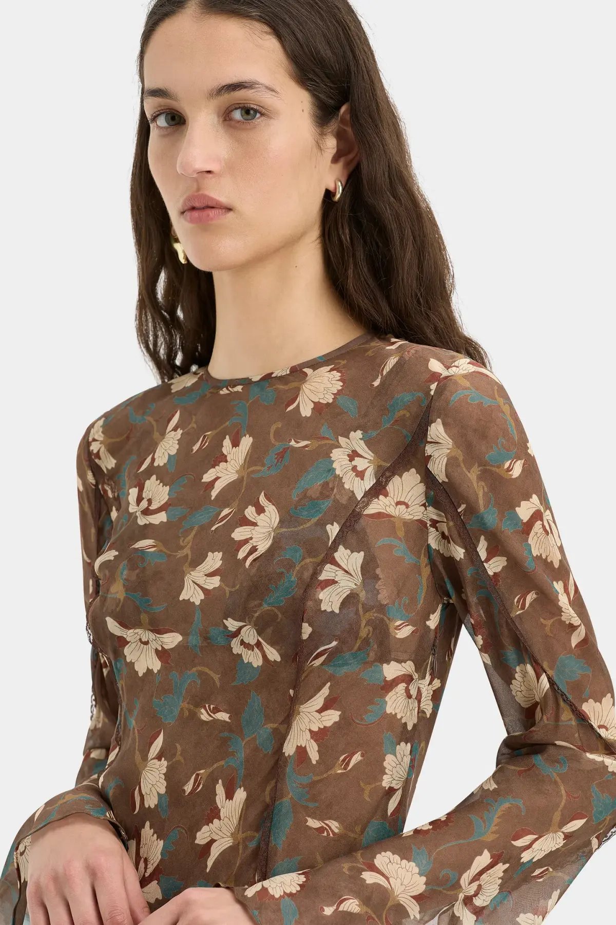 Sir Avellino Cascade Dress in Chocolate Fiore AU12 photo 4