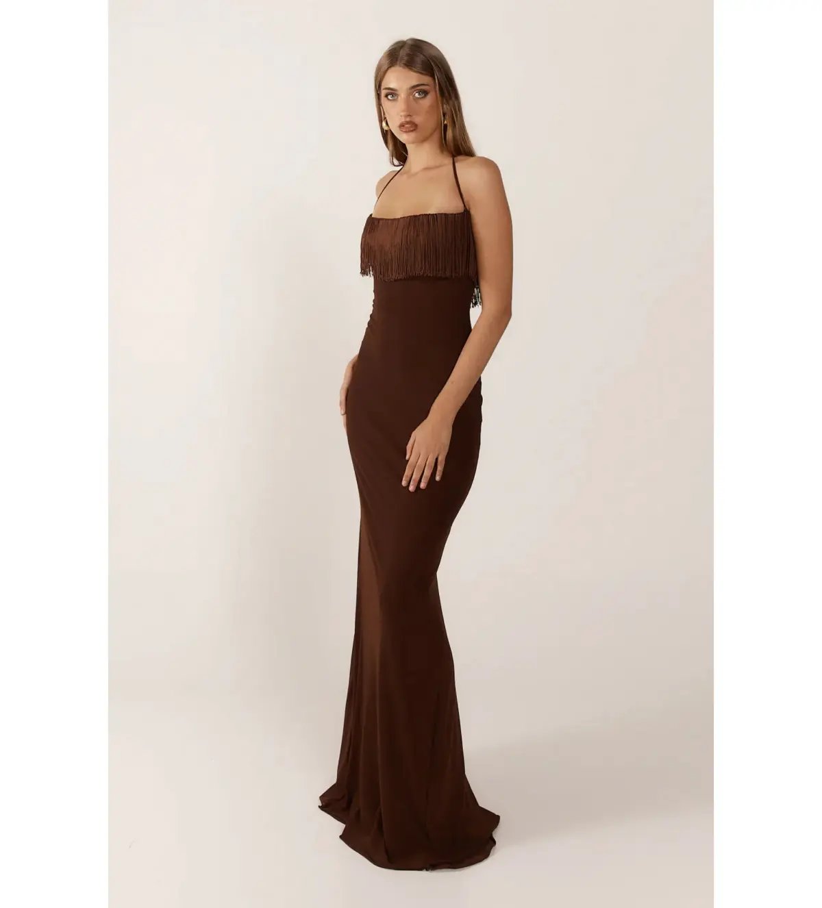 Ance Gria Camilla Maxi Dress Chocolate Brown Size XS/AU 6 photo 2