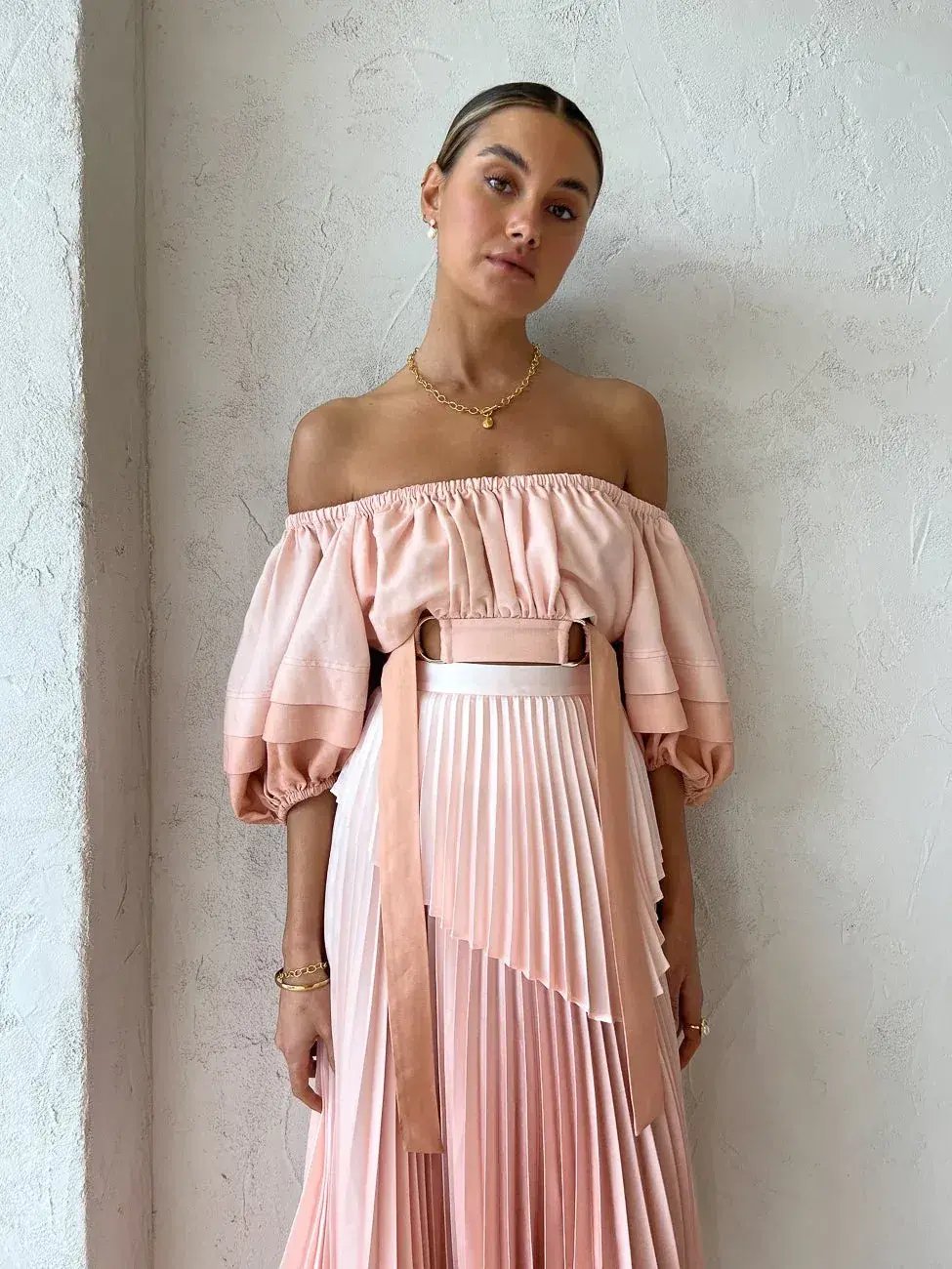 Acler Barnard Top & Skirt Set Blush Size 10 photo 3