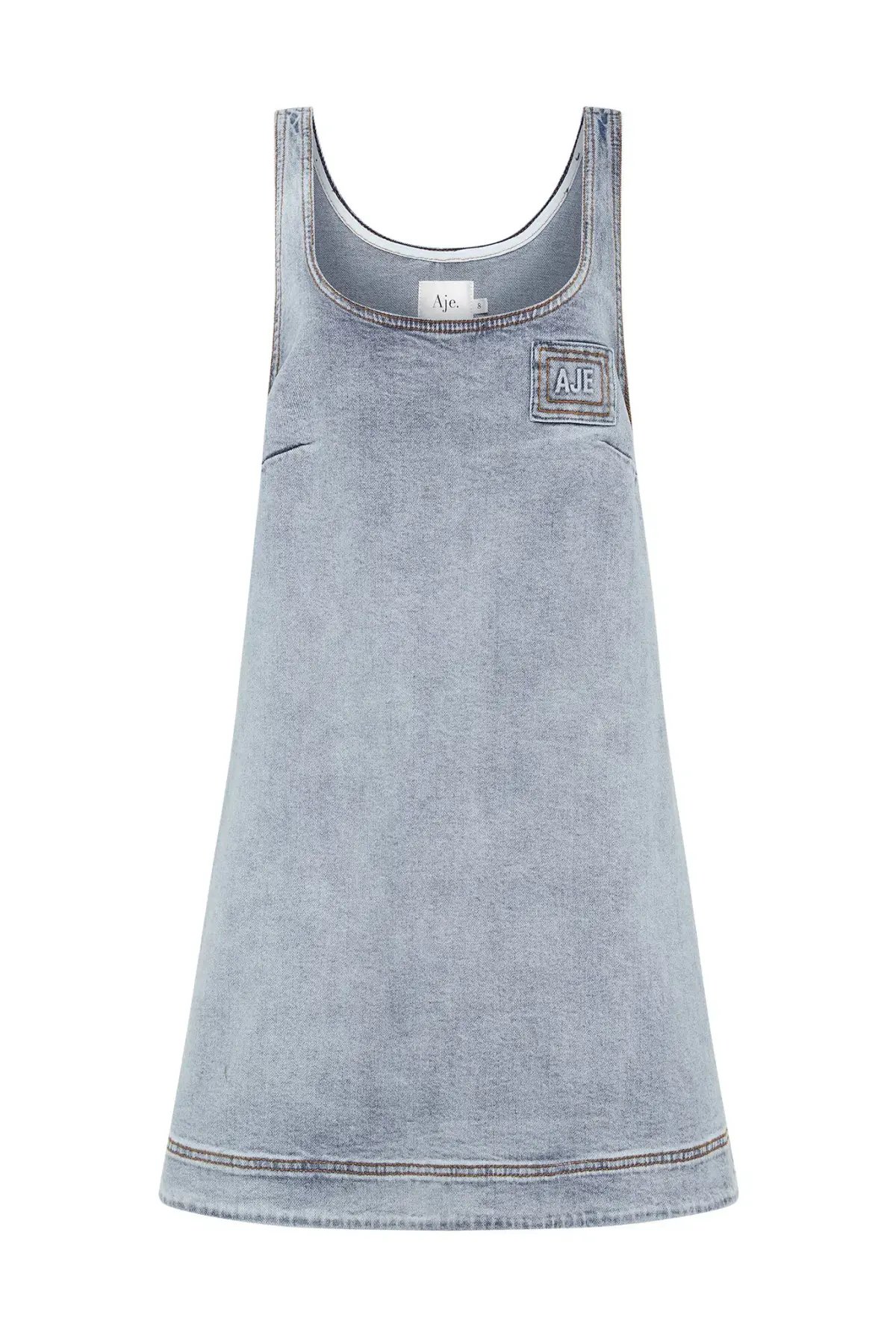 Aje Bambie Denim Mini Dress Two Tone Indigo Size AU 4 photo 5