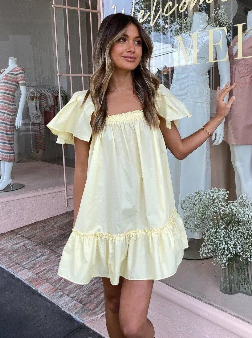 Blanca Filomena Mini Dress Yellow Size 10 photo 4