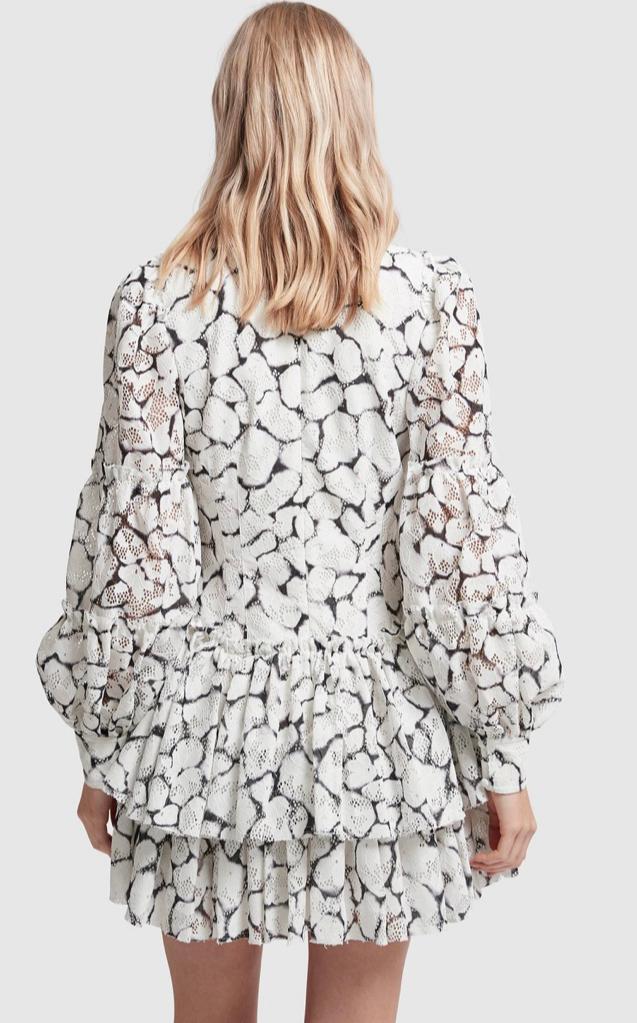 Aje Rebellion Lace Mini Dress Print Size 8 photo 3