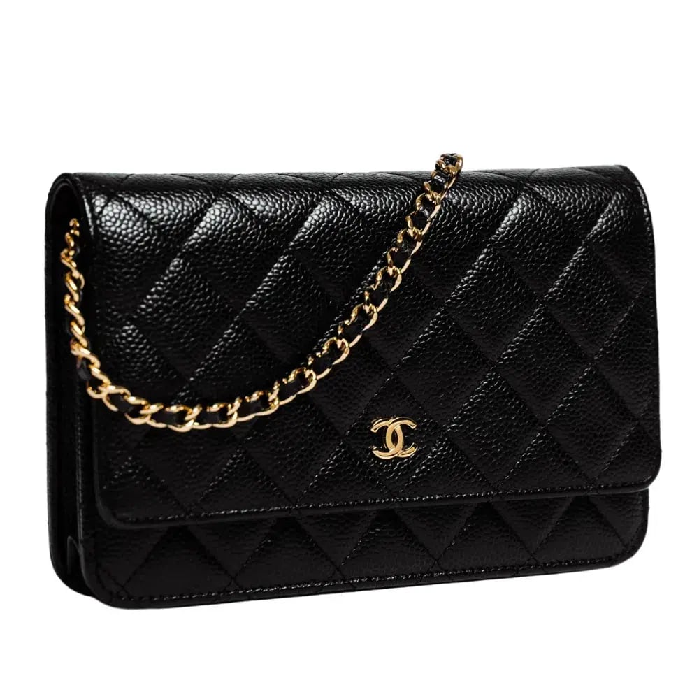 Chanel Classic Wallet On Chain Bag Black/Gold photo 2