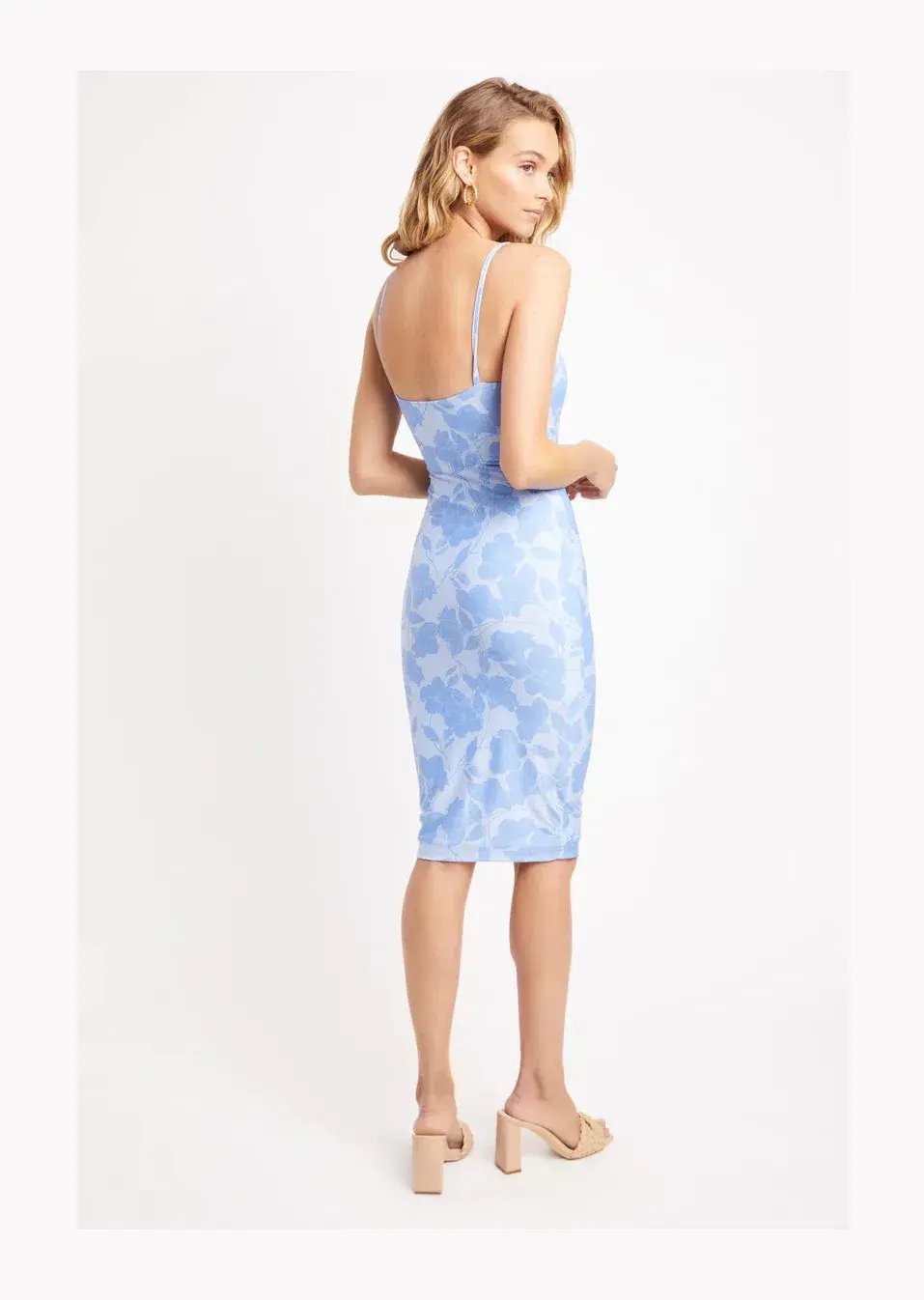Kookai Turia Midi Dress Blue Floral Size 6 photo 3