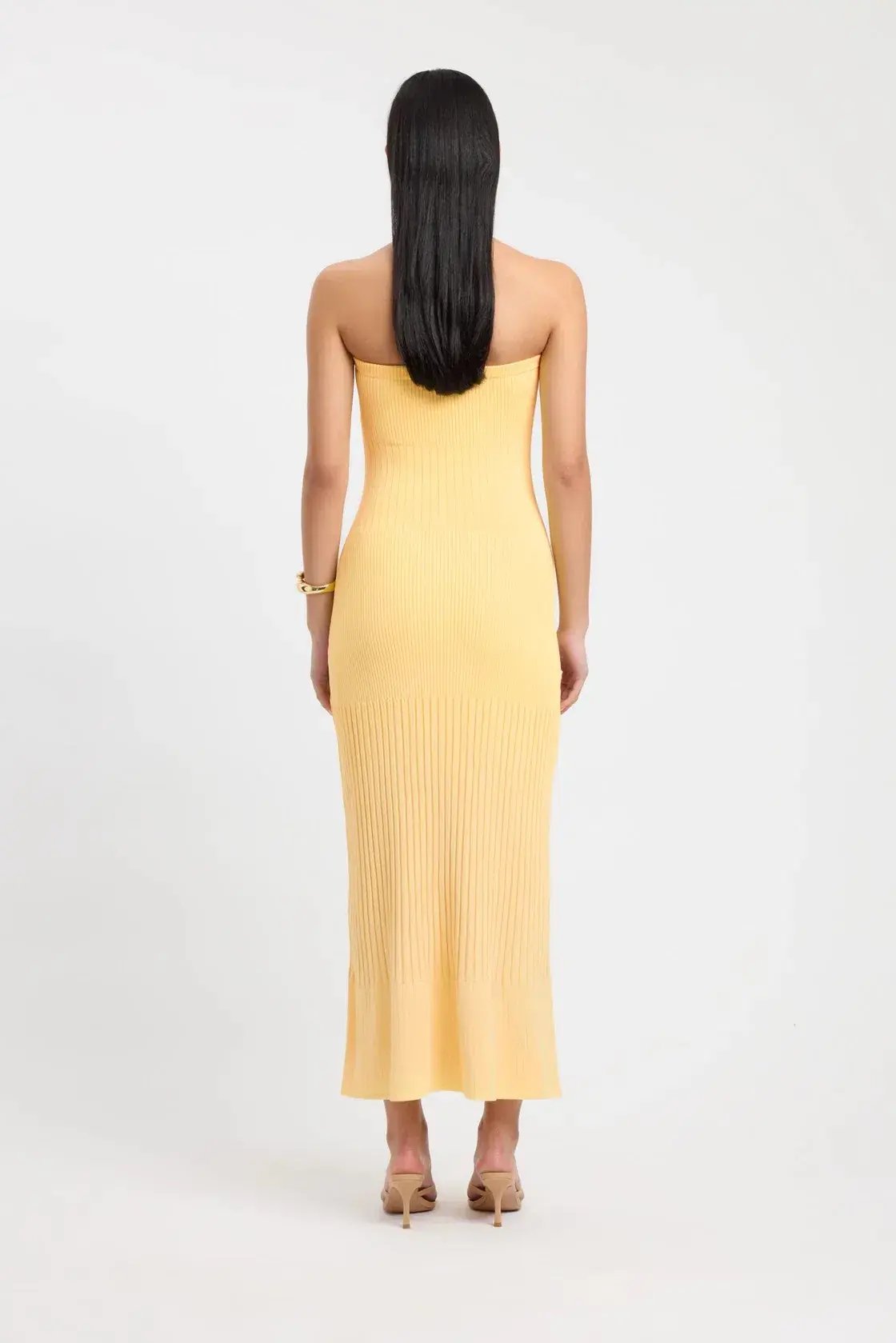Kookai Serah Strapless Dress Yellow Size 8 photo 2