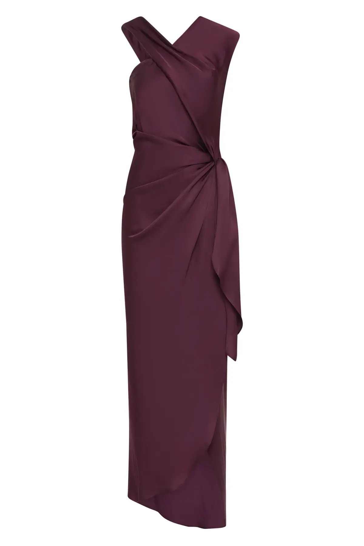 Bianca Spender Aubergine Satin Deviation Gown Size 10 photo 9