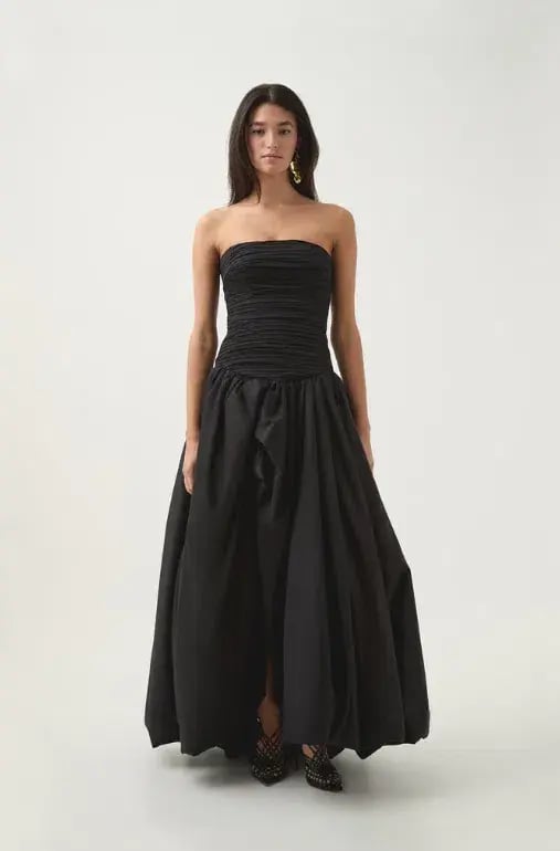 Aje Violette Bubble Hem Maxi Dress Black Size 6 photo 5