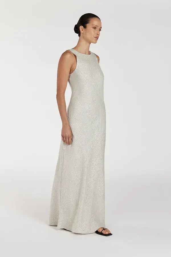 Dissh Lyra Natural Linen Midi Dress in Natural Size AU 12 photo 2