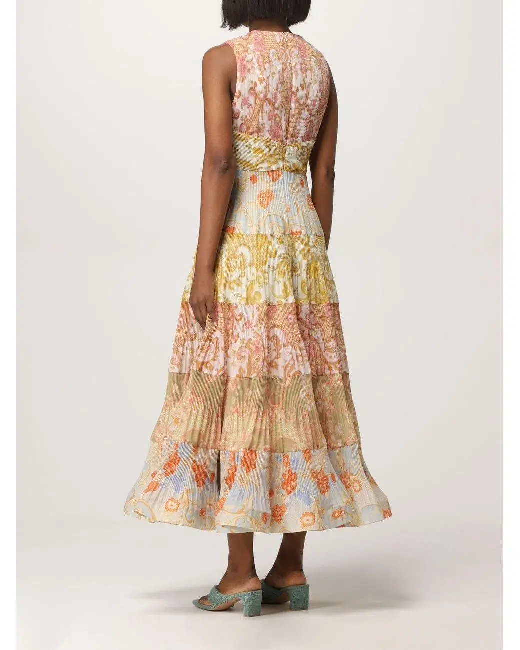 Zimmermann Postcard Pleated Midi Dress Spliced Size 0 / AUS 8 photo 3