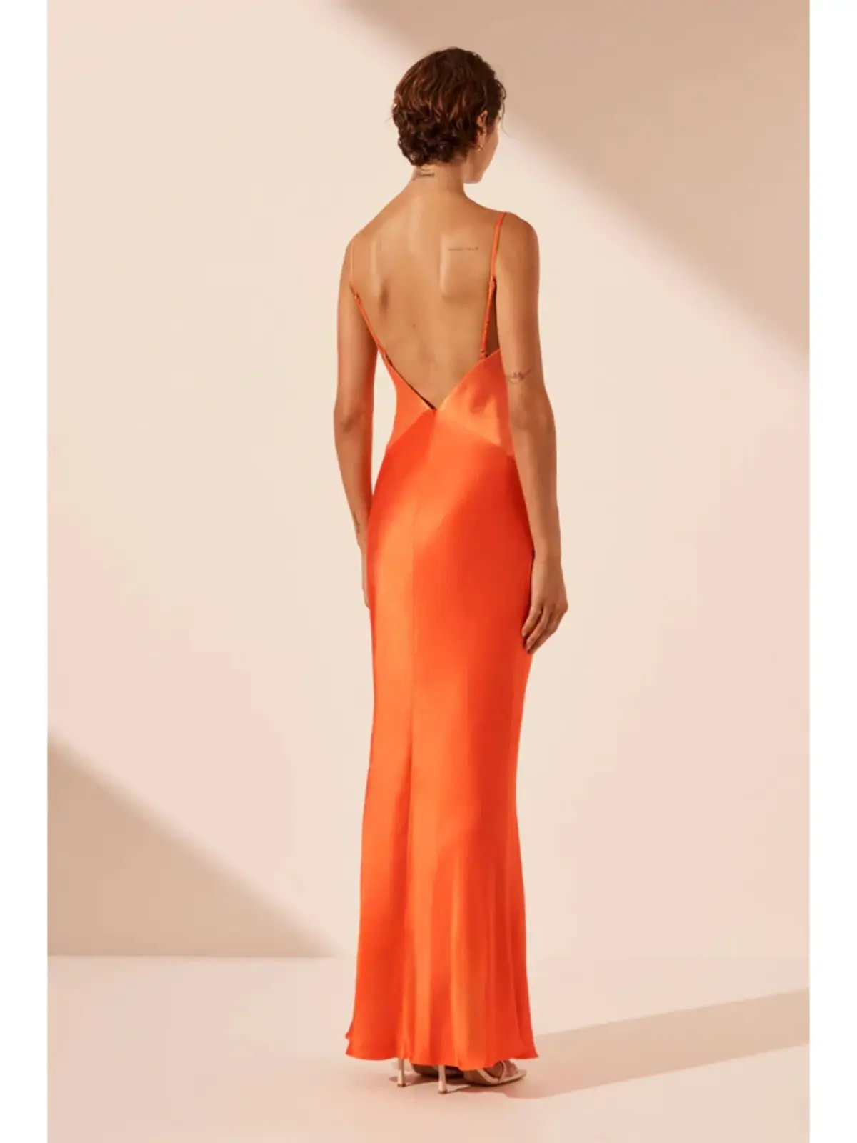 Shona Joy Mia Contrast Spliced Maxi Dress Red Orange/Hibiscus Size AU 10 photo 3